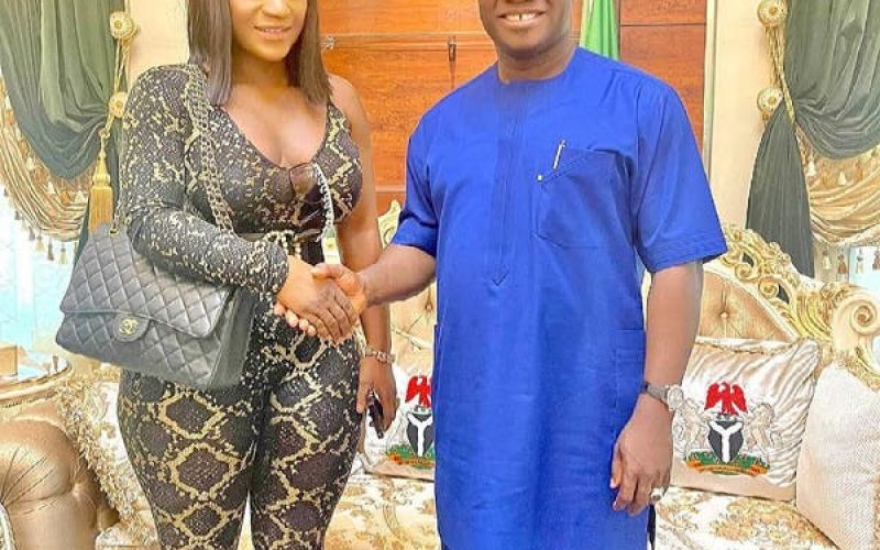 Photo: Actress Destiny Etiko visits Yahaya Bello in Kogi
