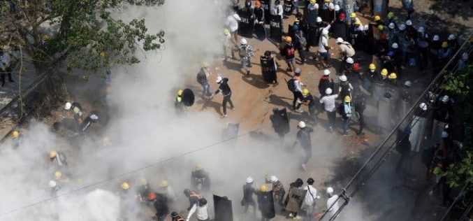 Myanmar military carries out overnight raids following demonstrations