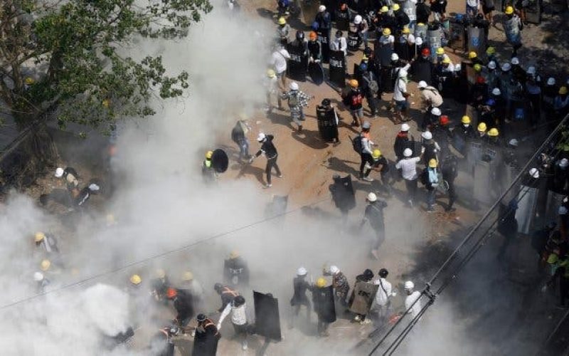 Myanmar military carries out overnight raids following demonstrations