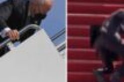 Joe Biden stumbles multiple times as he boards Air Force One