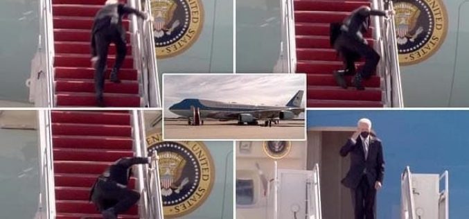 Joe Biden falls while boarding  Air Force One