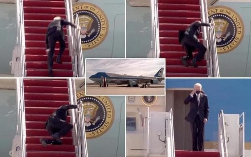Joe Biden falls while boarding  Air Force One