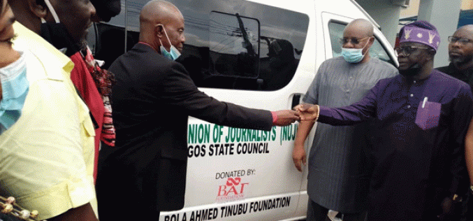 Bola Ahmed Tinubu Foundation donates 18-seater bus to Lagos NUJ