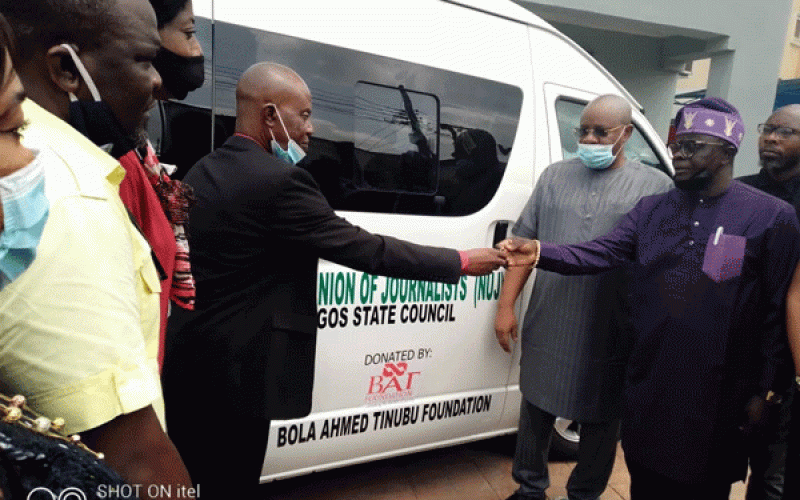 Bola Ahmed Tinubu Foundation donates 18-seater bus to Lagos NUJ