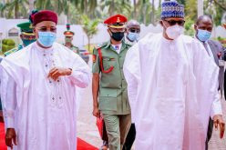 Buhari receives Mahamadou Issoufou, President of Niger at State House, Abuja
