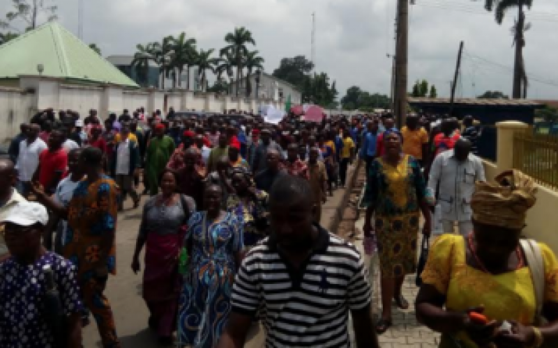 Breaking: Delta community barricades oil company premises, protests against marginalisation