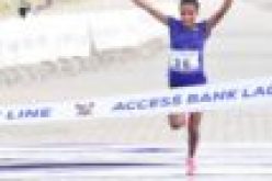 Ethiopia’s Meseret Dinke wins female category of 2021 Access Bank Lagos City Marathon. Photo AKEEM SALAU