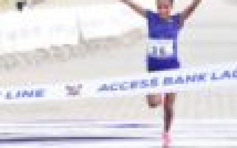 Ethiopia’s Meseret Dinke wins female category of 2021 Access Bank Lagos City Marathon. Photo AKEEM SALAU