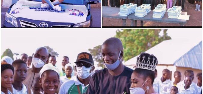 Queen Tracy Solomon distributes learning materials, boreholes in Nasarawa