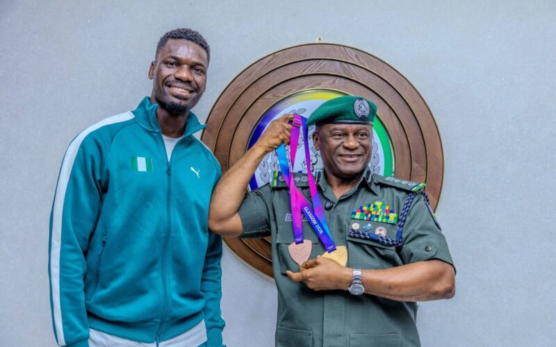 IGP Disu receives Commonwealth Games Champion Ezekiel Nathaniel