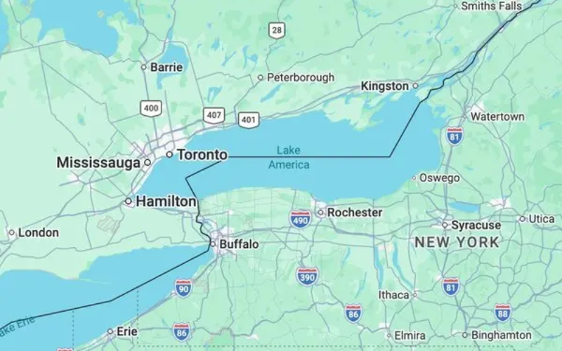 Google Maps renames Lake Ontario ‘Lake America’ in US – but not Canada