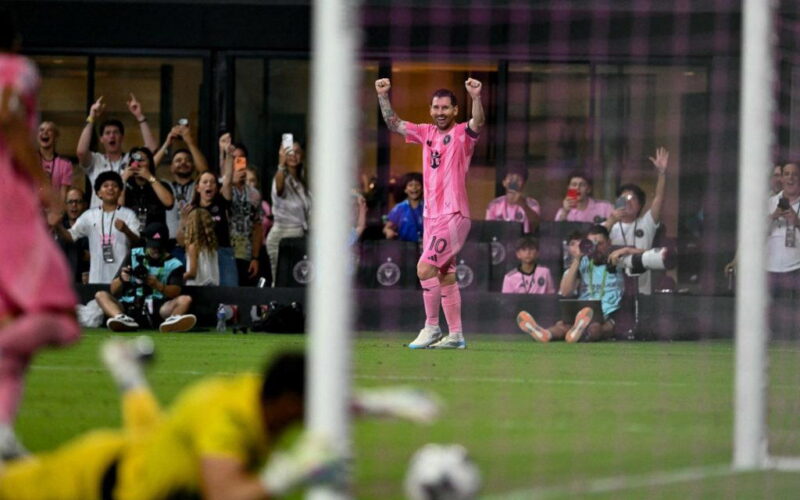 Messi scores twice to set Leagues Cup record in Miami victory