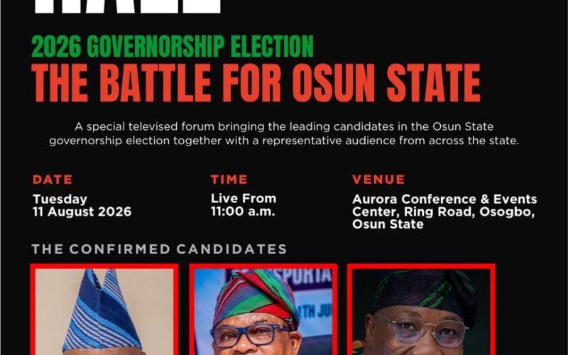Osun 2026: ARISE News Hosts Governorship Town Hall Tuesday