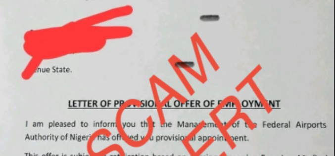 FAAN alerts public to fake recruitment letters
