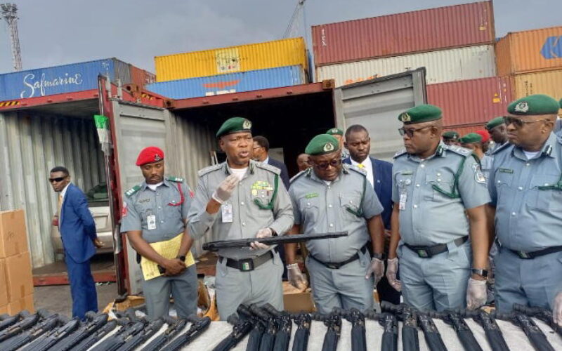 Customs intercepts pump-action rifles at Tin Can Port, suspect on the run