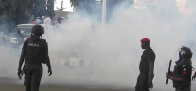 Police teargas pensioners protesting pension arrears at Lagos House
