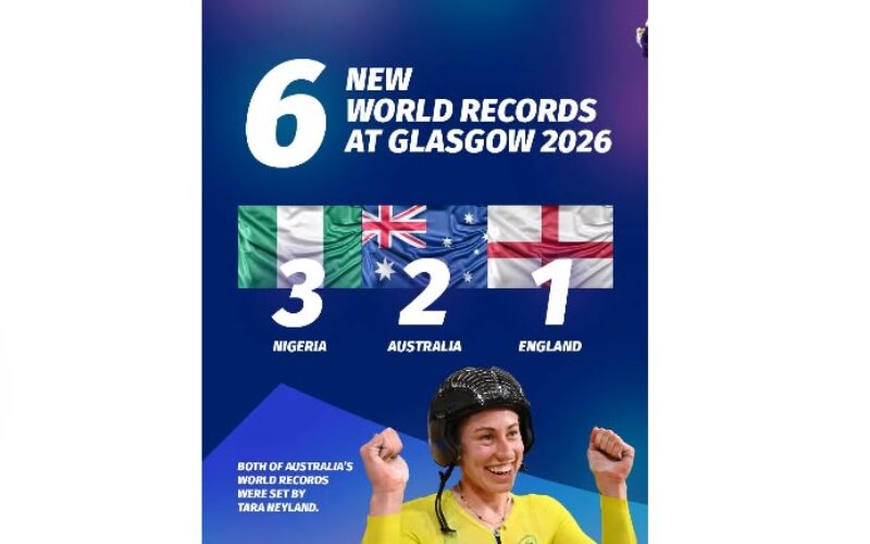 Glasgow 2026: Nigeria surpass Australia, England in World Records race