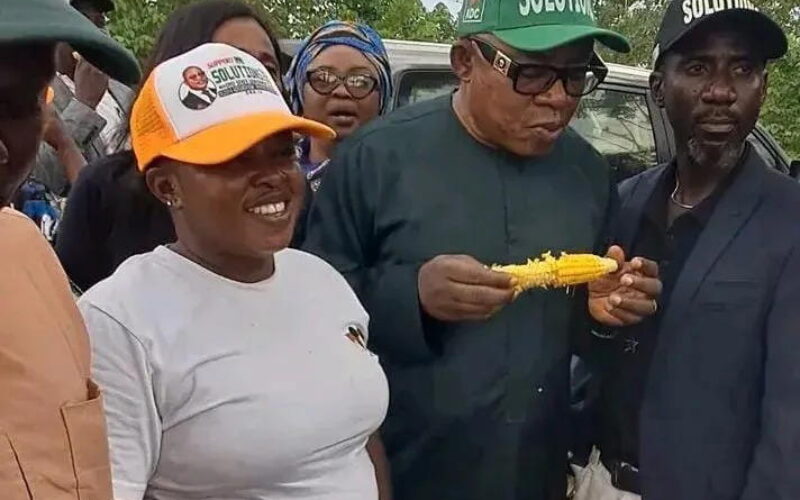 Video: Oyo ADC gov candidate stirs reactions after serving boiled corn to supporters