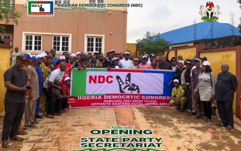 NDC faction commissions new secretariat in Anambra, passes vote of confidence on leadership