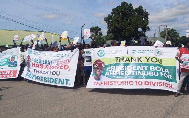 Arewa Youths laud Tinubu over creation of 10 division in Taraba