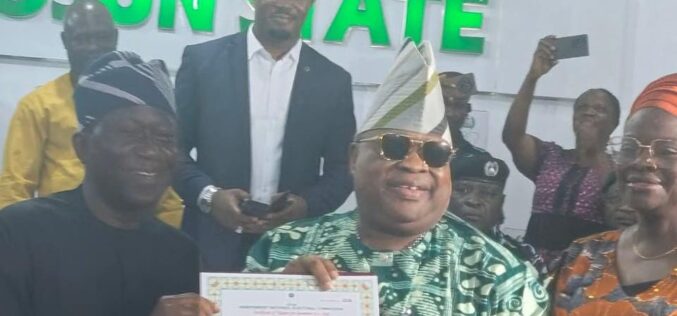Adeleke receives certificate of return, pledges N500m fund for victims