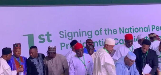 2027: Tinubu, Obi, Atiku, others sign peace accord, vow issue-based campaigns