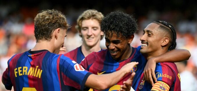 Yamal hits double as Barcelona put 5 past Valencia
