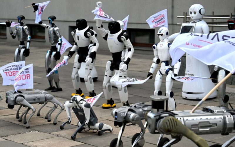 Robots protest rampant AI in Poland