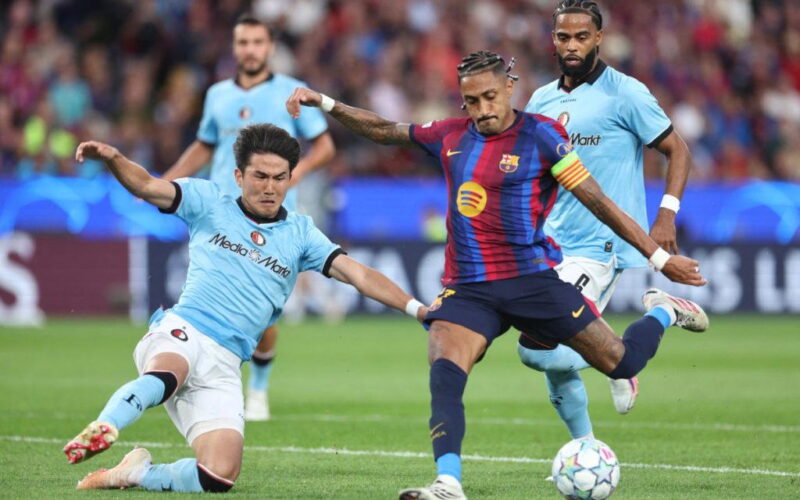 Raphinha bags brace as Barcelona demolish Feyenoord 5-1