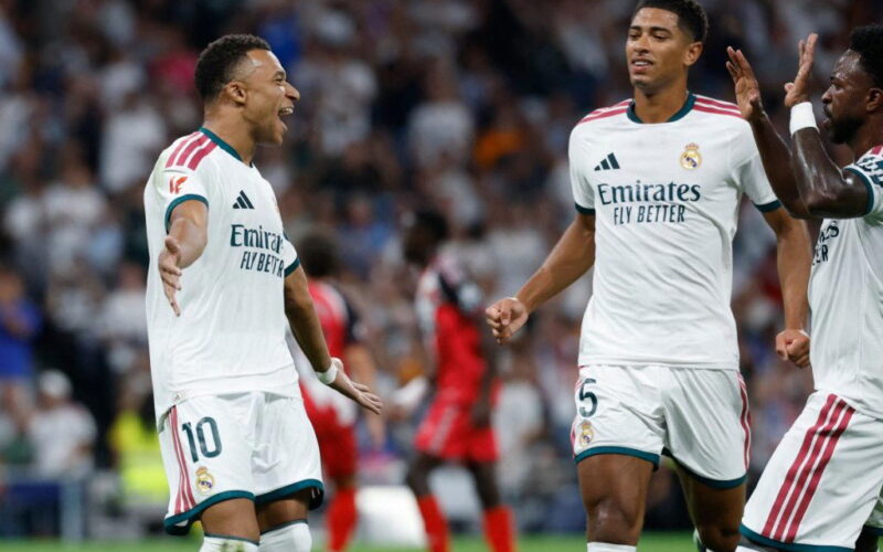 Mbappe scores brace as Real Madrid sink Rayo 4-1