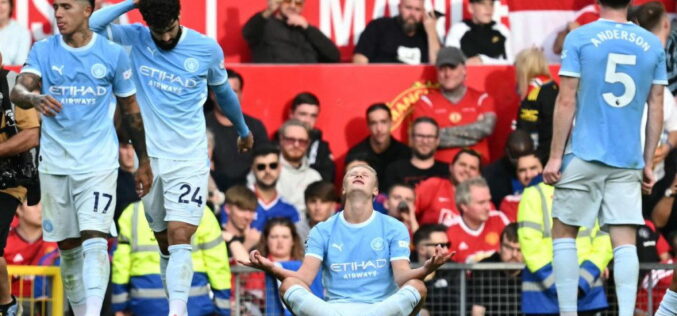 Haaland fires 10-man Man City to famous win at Man Utd
