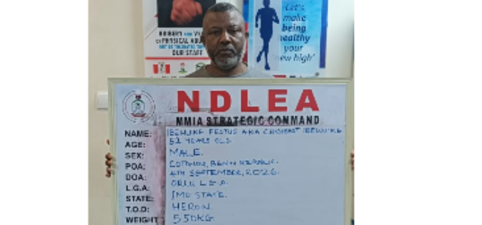 NDLEA arrests fugitive kingpin linked to 49.7kg heroin shipment