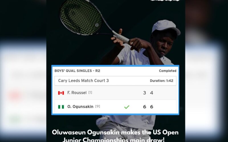 Ogunsakin stuns top seed to qualify for US Open Junior Championships main draw