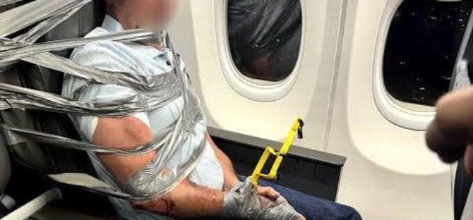 American Airlines passenger duct-taped to seat after violence mid-air