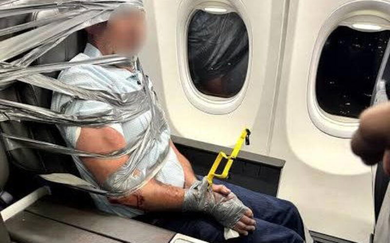 American Airlines passenger duct-taped to seat after violence mid-air
