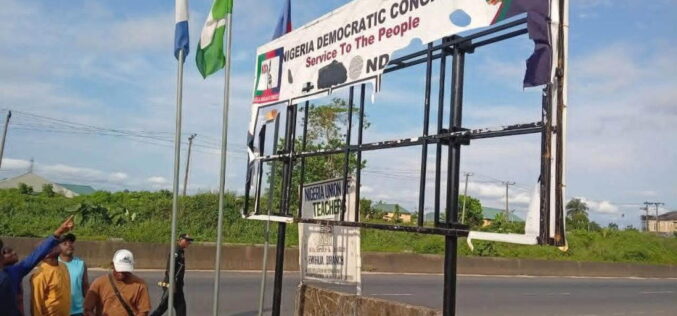 Political thugs attack NDC office in Rivers, destroy billboards