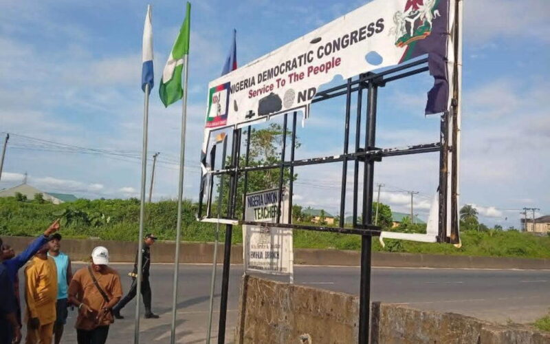 Political thugs attack NDC office in Rivers, destroy billboards